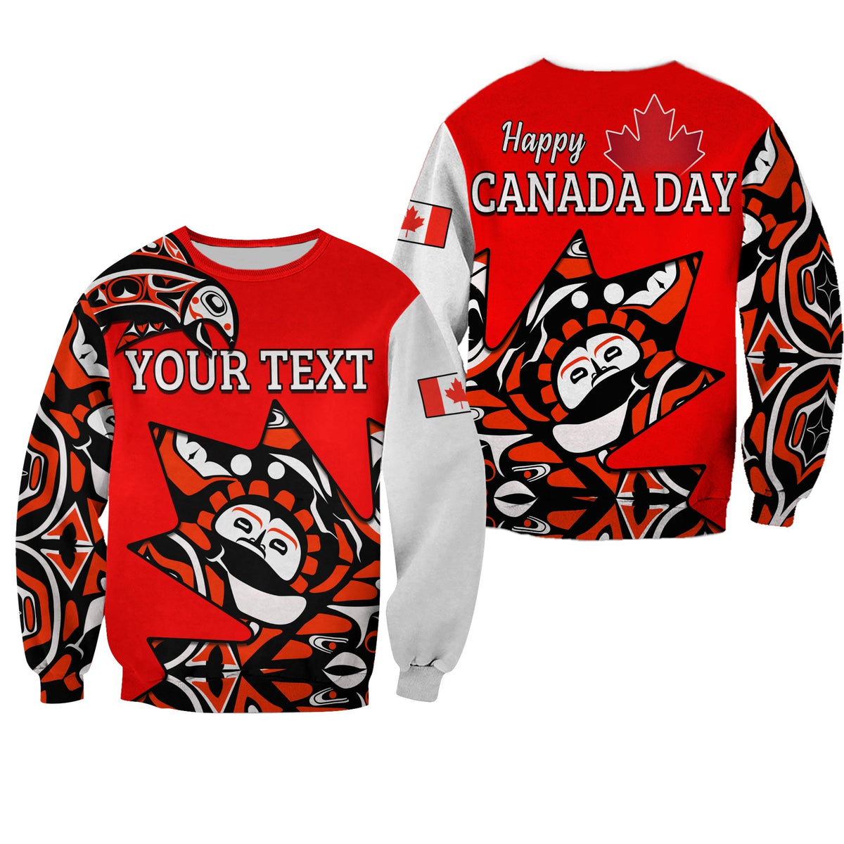 (Custom Personalised) Canada Haida Sweatshirt Maple Leaf Canadian LT13 - Wonder Print Shop
