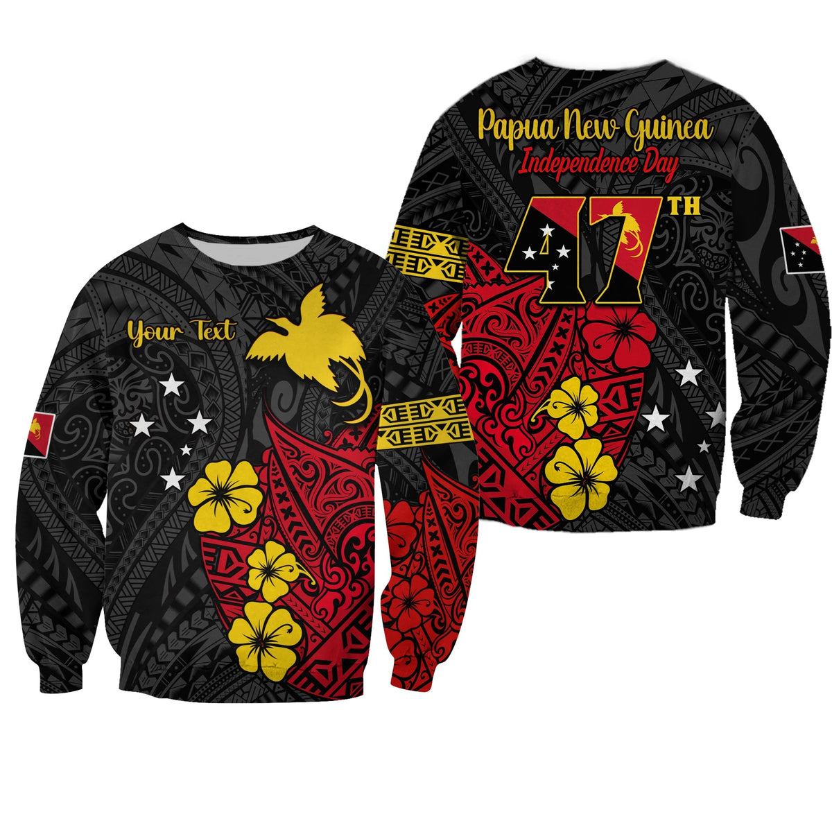 Custom Personalised Papua New Guinea Anniversary Sweatshirt 47th Independence Day Since 1975 LT13 - Wonder Print Shop