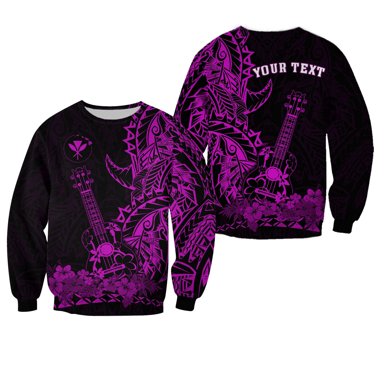 (Custom Personalised) Hawaii Polynesian Sweatshirt Ukulele Purple LT13 - Wonder Print Shop
