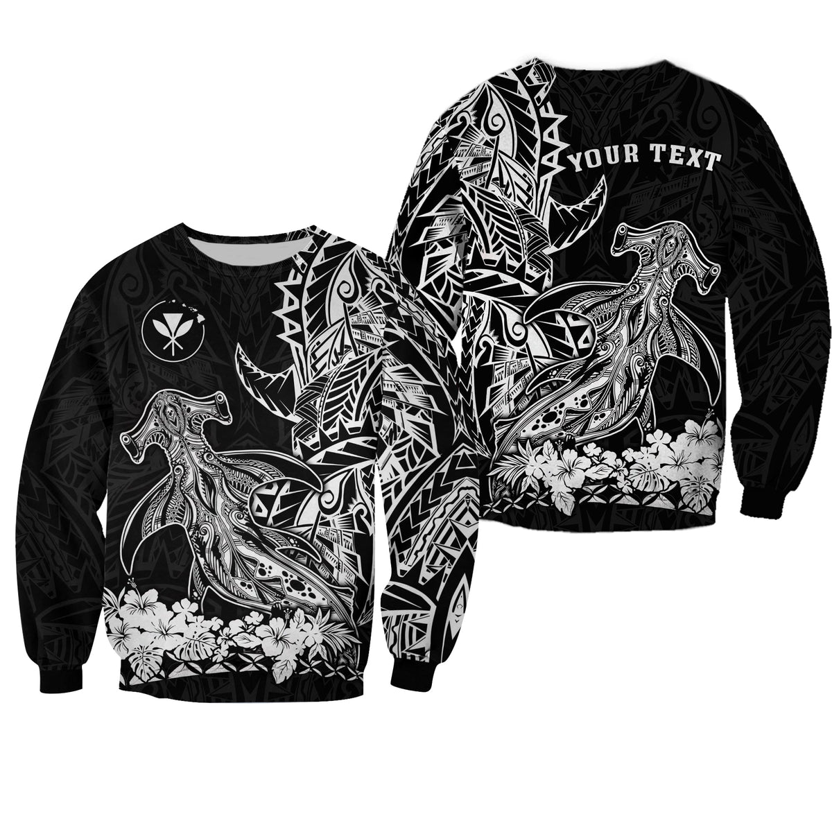 (Custom Personalised) Hawaii Polynesian Sweatshirt Wild Hammerhead Sharks LT13 - Wonder Print Shop