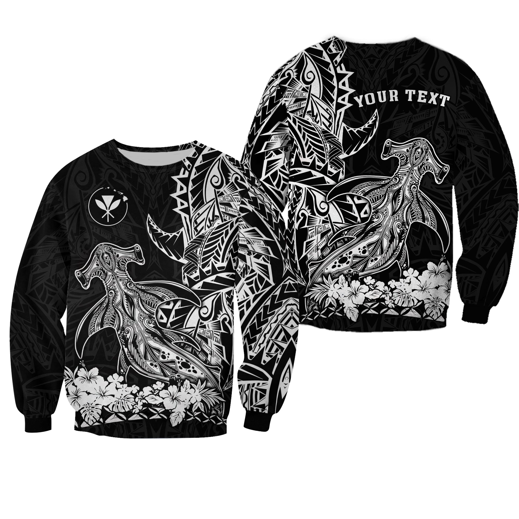 (Custom Personalised) Hawaii Polynesian Sweatshirt Wild Hammerhead Sharks LT13 - Wonder Print Shop