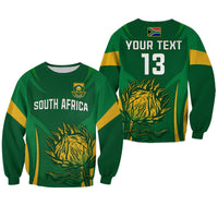 (Custom Text and Number) South Africa Cricket Sweatshirt Proteas Champion LT13 - Wonder Print Shop