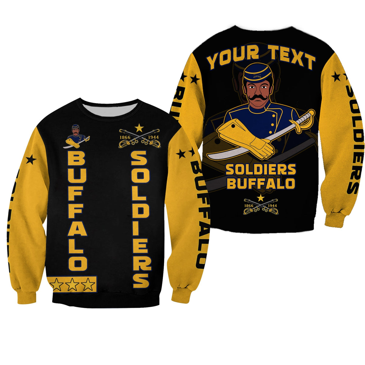 (Custom Personalised) Buffalo Soldiers Sweatshirt BSMC Club Adore Motorcycle LT13 - Wonder Print Shop