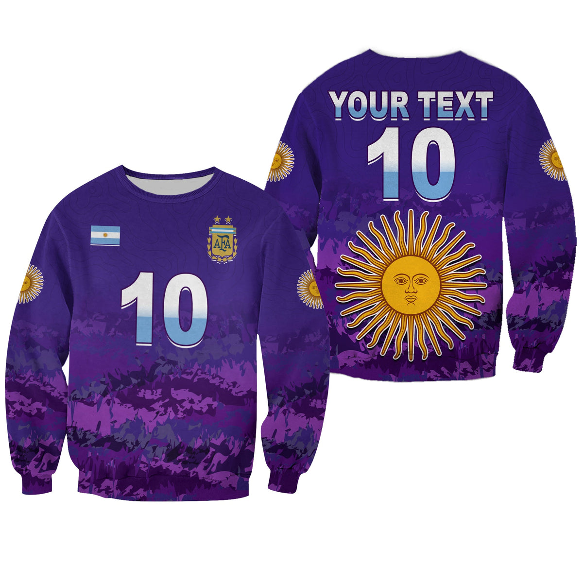(Custom Text and Number) Argentina Football Sweatshirt Go Champions La Albiceleste LT13 - Wonder Print Shop