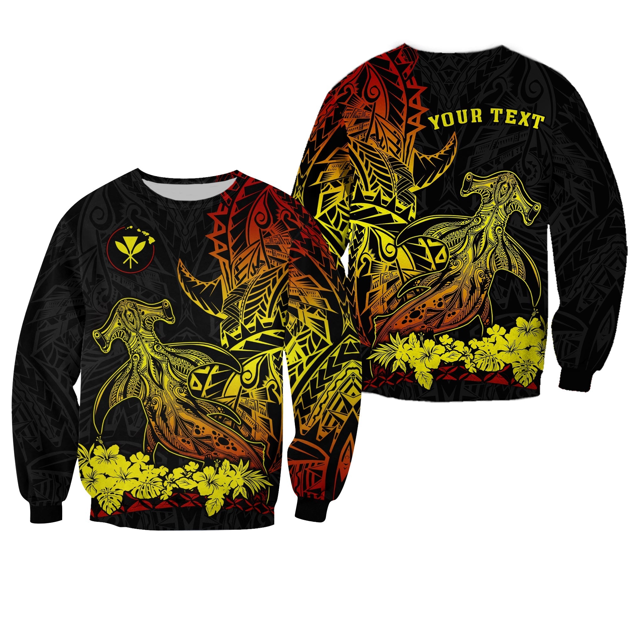 (Custom Personalised) Hawaii Polynesian Sweatshirt Wild Hammerhead Sharks Fresh Life LT13 - Wonder Print Shop