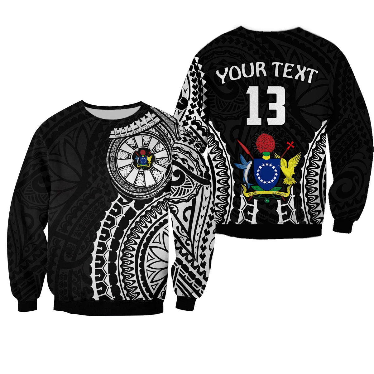 (Custom Text and Number) Cook Islands Sweatshirt Polynesian Cultural The Best For You LT13 - Wonder Print Shop