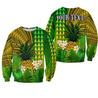 (Custom Personalised) Hawaii Pineapple Sweatshirt Plumeria Frangipani Mix Tribal Pattern LT13 - Wonder Print Shop