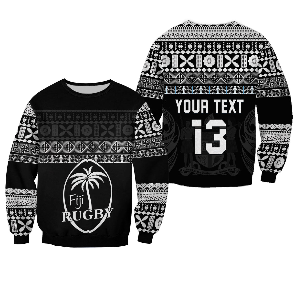 (Custom Text and Number) Fiji Rugby Sweatshirt Lifestyle 2022 Flying Fijians LT13 - Wonder Print Shop