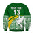 (Custom Text and Number) Tailevu Rugby Sweatshirt Fiji Rugby Tapa Pattern Green LT13 - Wonder Print Shop