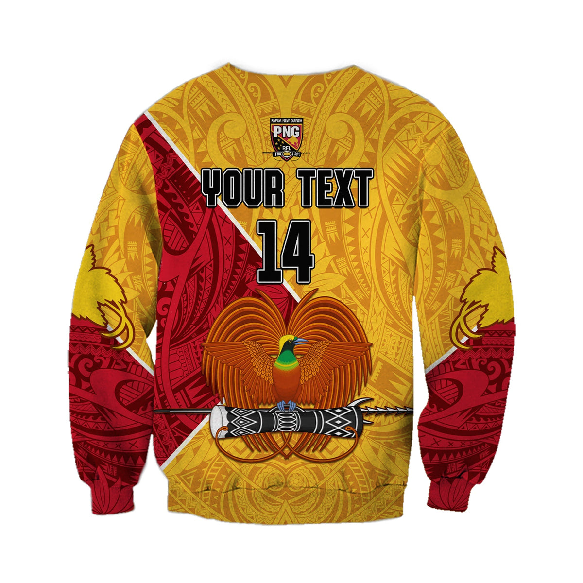 (Custom Text and Number) The Kumuls PNG Sweatshirt Papua New Guinea Polynesian Dynamic Style - Wonder Print Shop