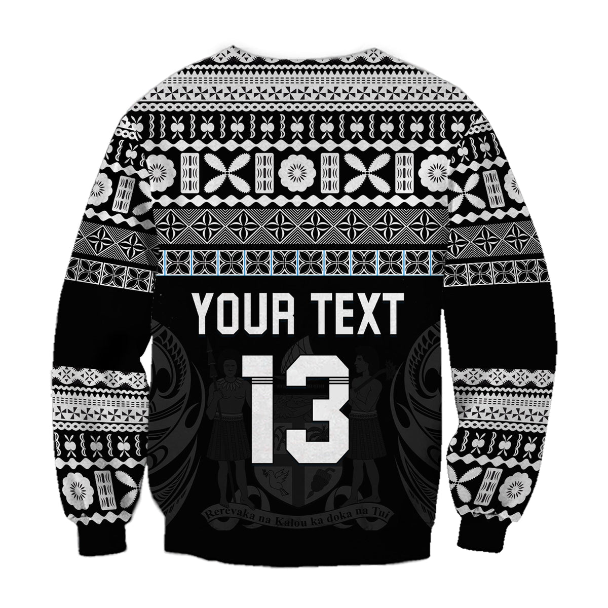 (Custom Text and Number) Fiji Rugby Sweatshirt Lifestyle 2022 Flying Fijians LT13 - Wonder Print Shop
