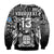 (Custom Text and Number) Fiji Rugby Sweatshirt Flying Fijians Black Tapa Pattern LT13 - Wonder Print Shop