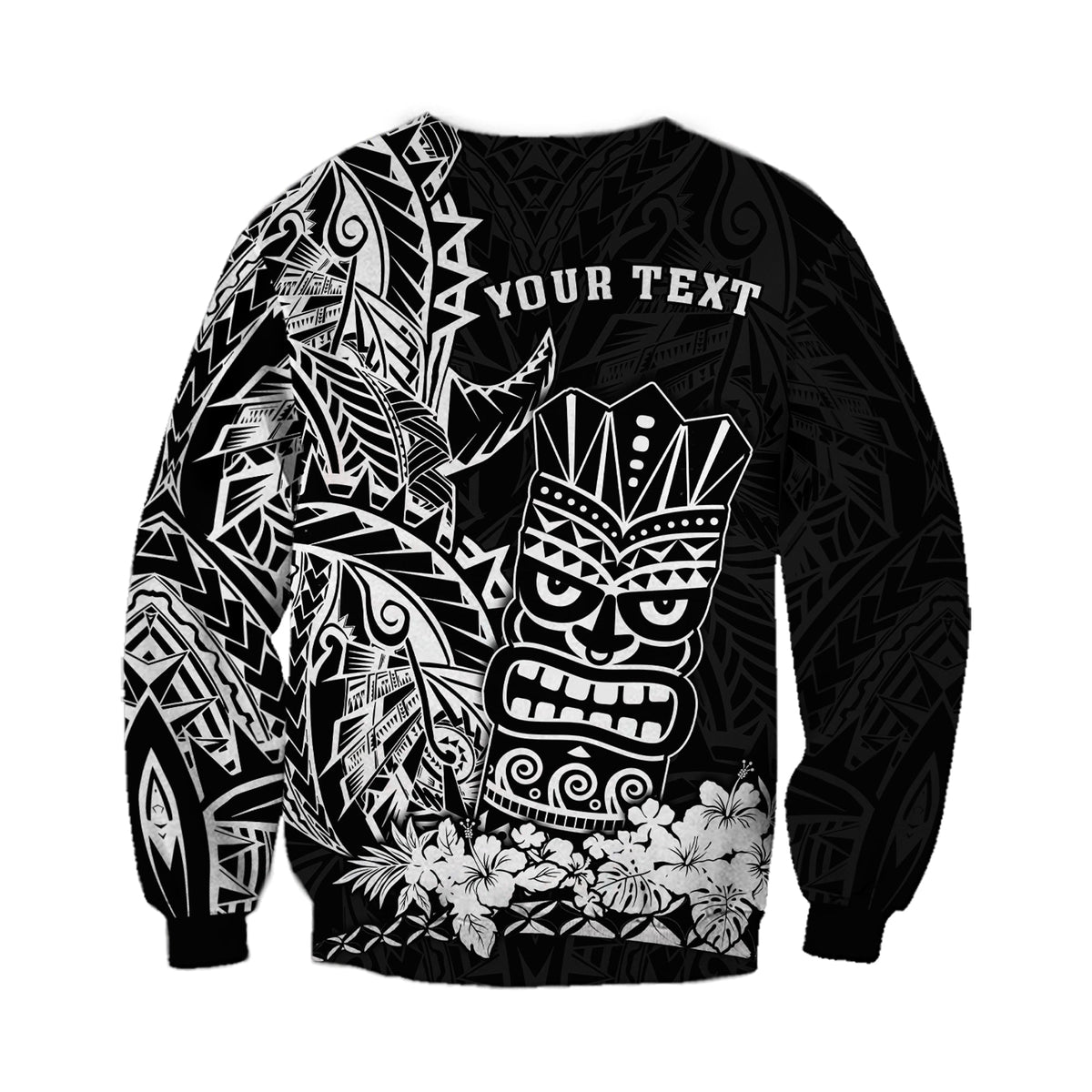 (Custom Personalised) Hawaii Polynesian Sweatshirt White Tiki Masks Hawaiian LT13 - Wonder Print Shop