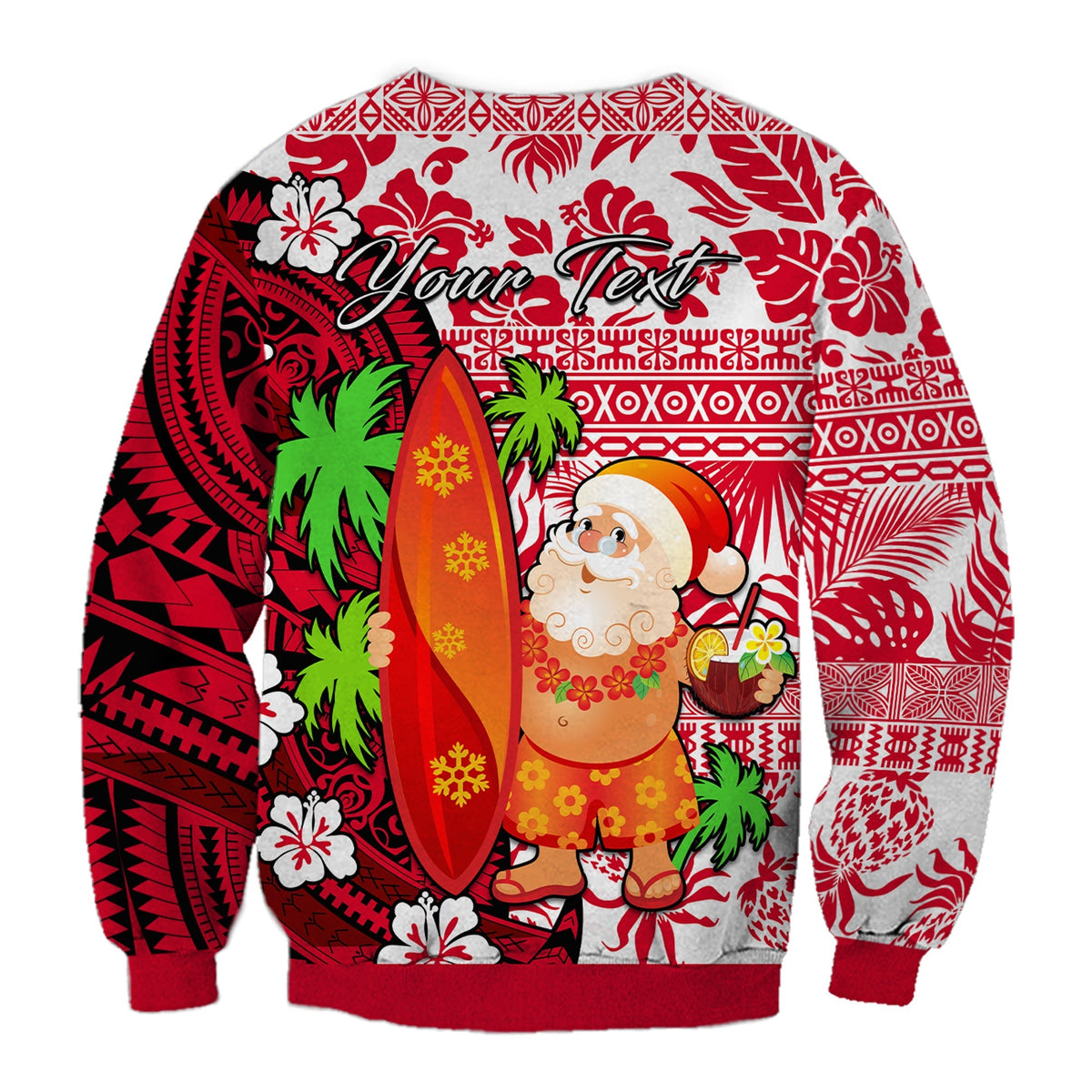 (Custom Personalised) Mele Kalikimaka Sweatshirt Christmas Hawaii with Santa Claus LT13 - Wonder Print Shop