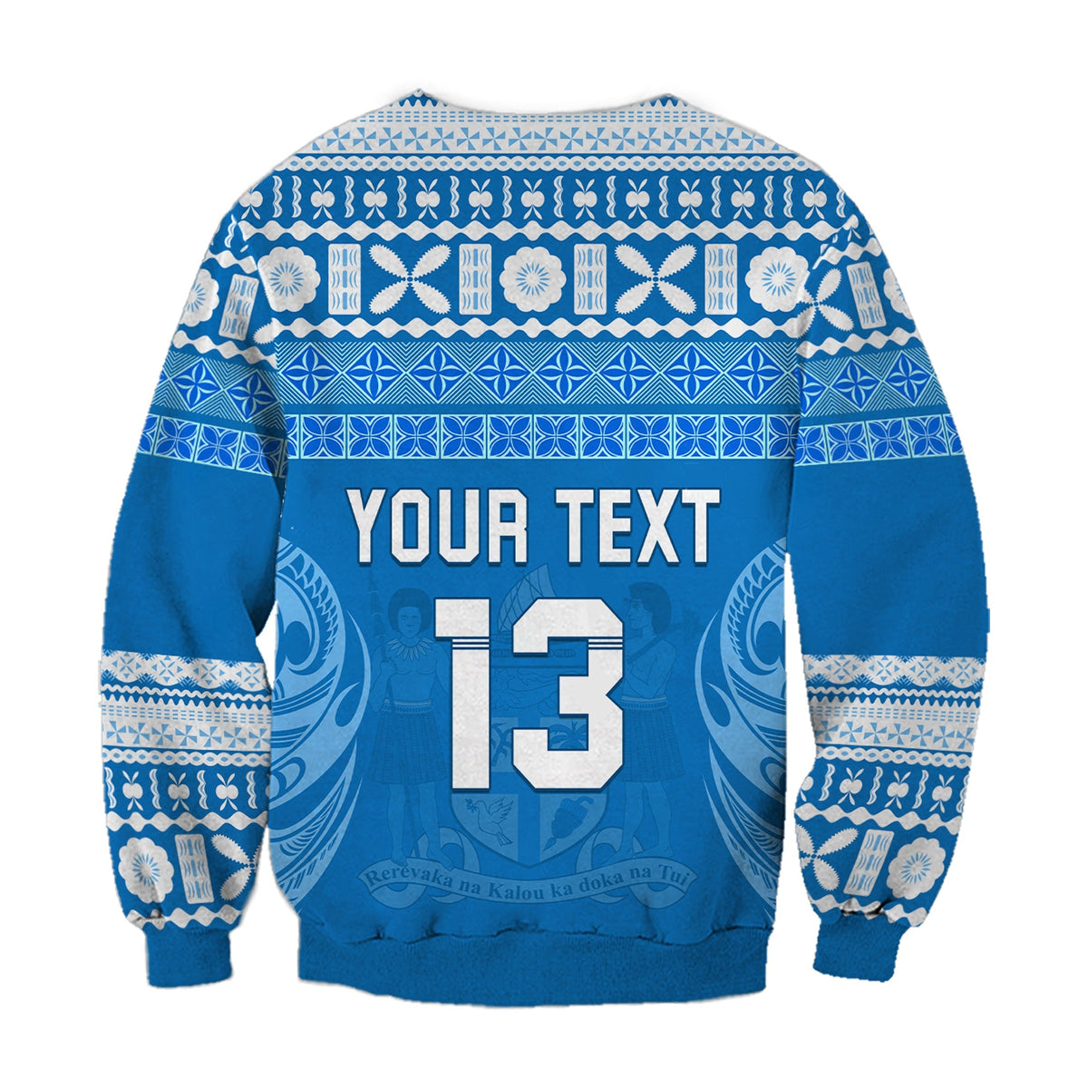 (Custom Text and Number) Bula Fiji Sweatshirt Tapa Pattern LT13 - Wonder Print Shop