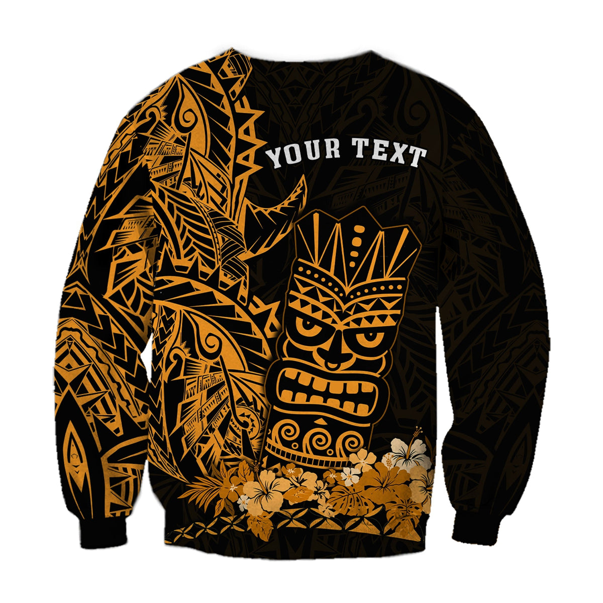 (Custom Personalised) Hawaii Polynesian Sweatshirt Gold Tiki Masks Hawaiian LT13 - Wonder Print Shop