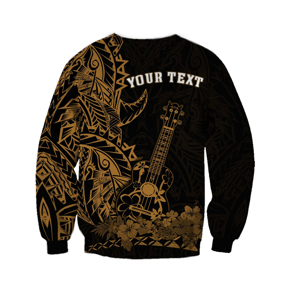 (Custom Personalised) Hawaii Polynesian Sweatshirt Ukulele Gold LT13 - Wonder Print Shop