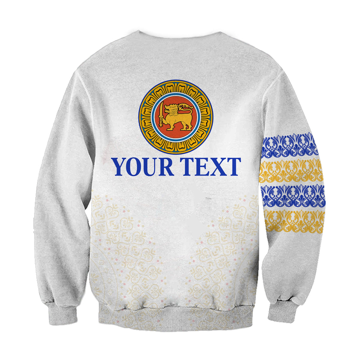 (Custom Personalised) Sri Lanka Sweatshirt Traditional Pattern and Elephants LT13 - Wonder Print Shop