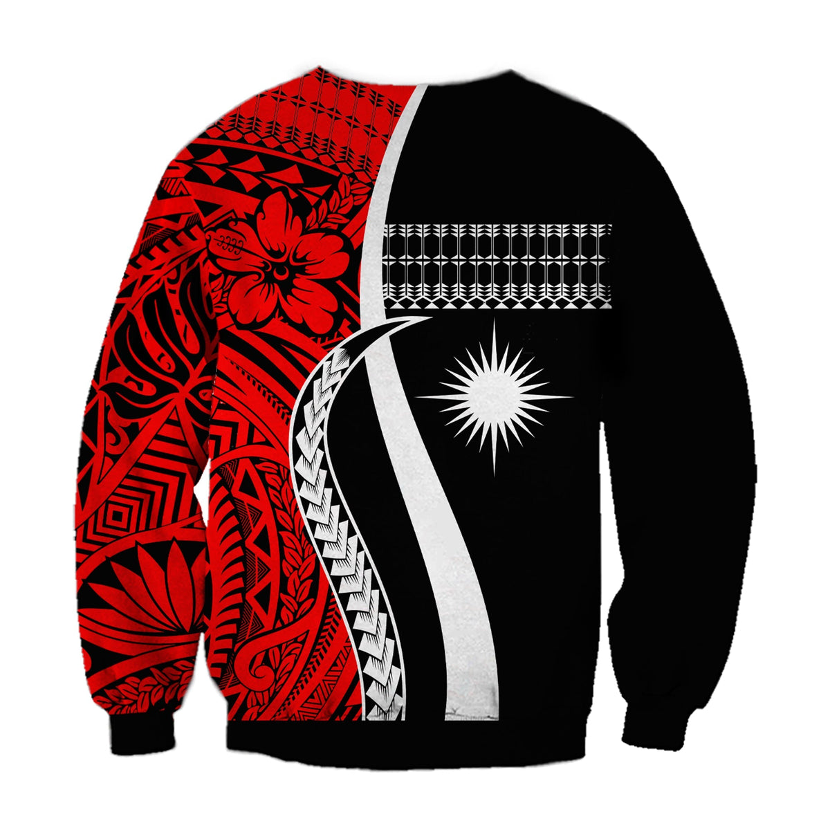 (Custom Personalised) Marshall Islands Sweatshirt Simple Pattern Version Red LT13 - Wonder Print Shop