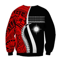 (Custom Personalised) Marshall Islands Sweatshirt Simple Pattern Version Red LT13 - Wonder Print Shop