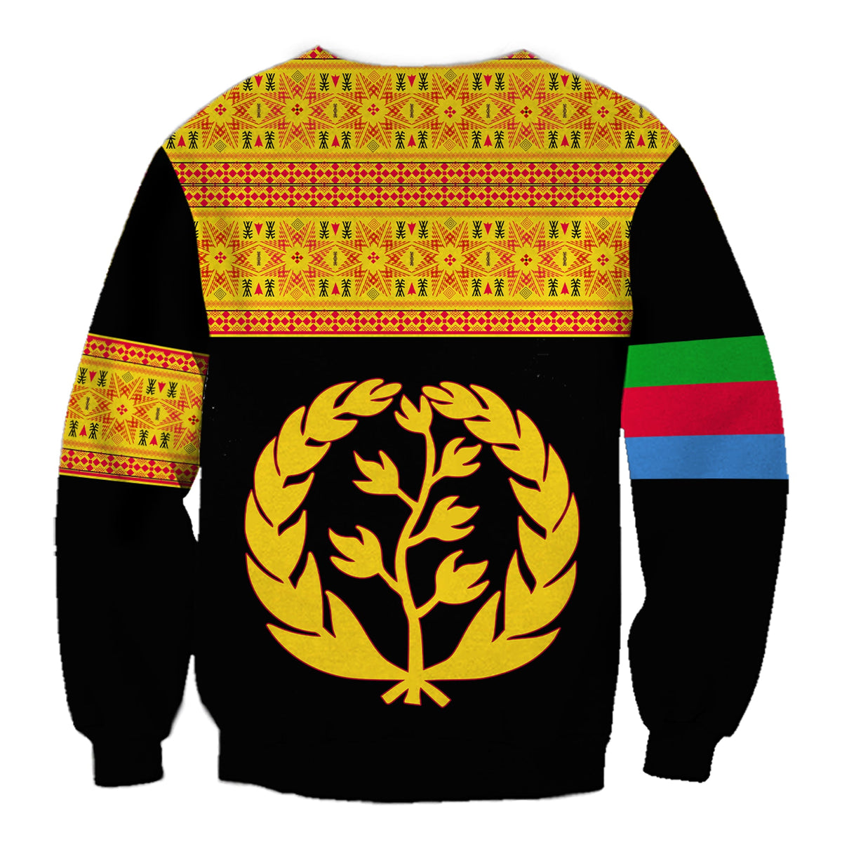 Eritrea Tibeb Sweatshirt Eritrean Cross Mix Flag Version Black LT13 - Wonder Print Shop