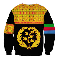 Eritrea Tibeb Sweatshirt Eritrean Cross Mix Flag Version Black LT13 - Wonder Print Shop
