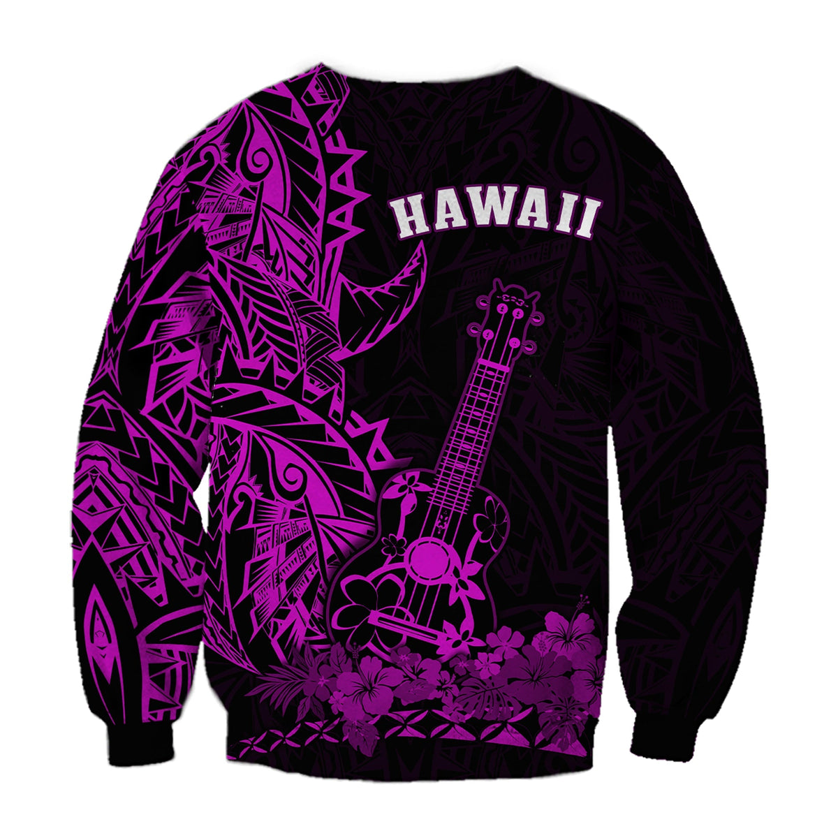 Hawaii Polynesian Sweatshirt Ukulele Purple LT13 - Wonder Print Shop