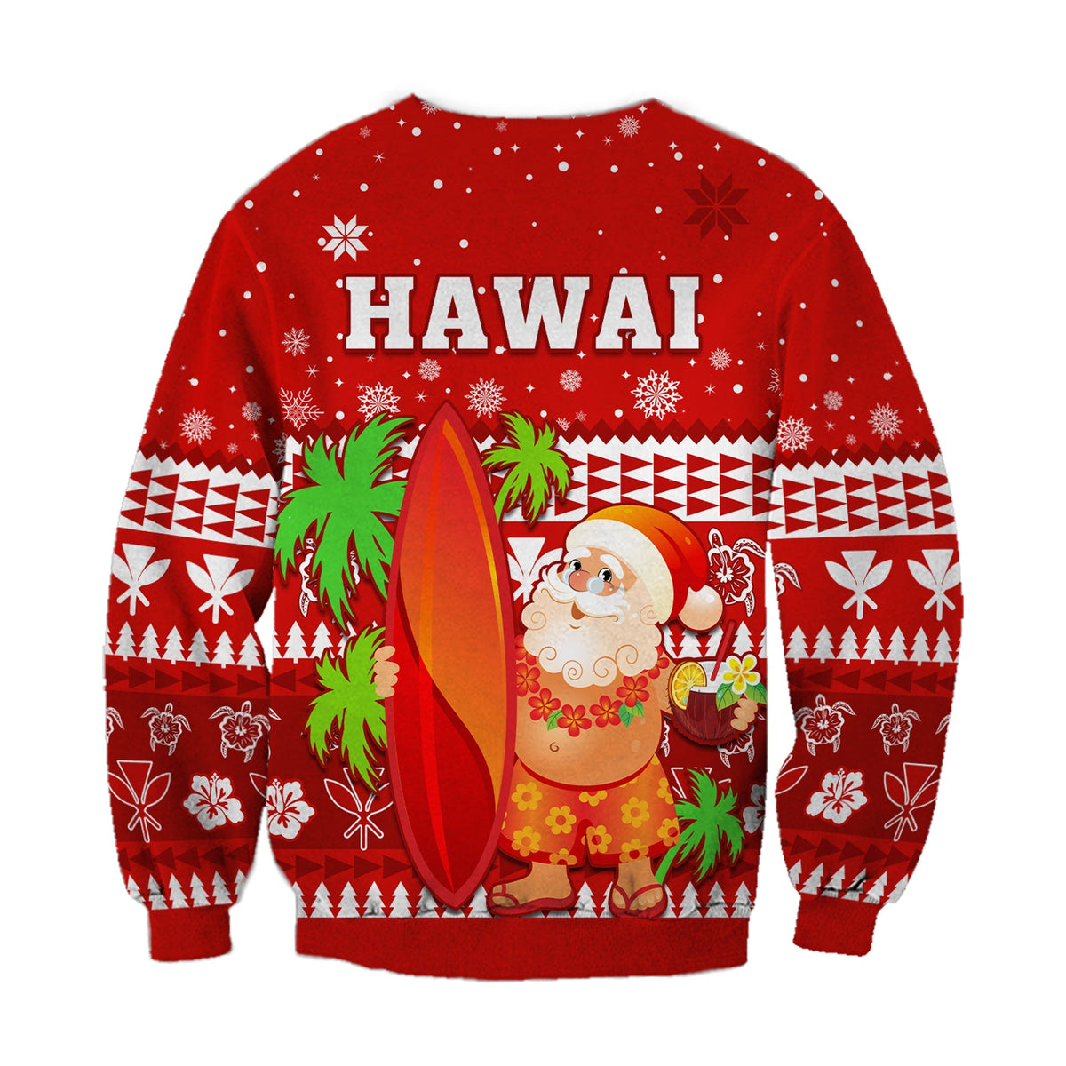 Mele Kalikimaka Sweatshirt Santa Claus Hawaii Christmas LT13 - Wonder Print Shop