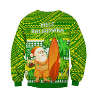 Hawaii Christmas Sweatshirt Polynesian Mele Kalikimaka Santa Claus LT13 - Wonder Print Shop