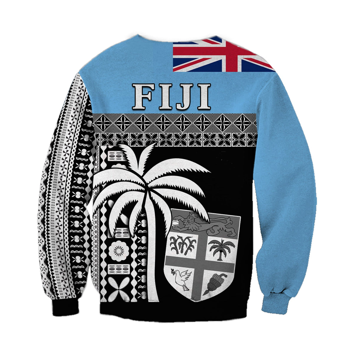 Fiji Tapa Pattern Sweatshirt Coconut Tree LT13 - Wonder Print Shop
