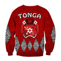 Tonga Warriors Sweatshirt Tongan Pattern Version Black LT13 - Wonder Print Shop