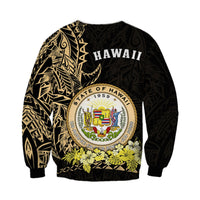 Hawaiian Polynesian Sweatshirt Gold Seal of Hawaii LT13 - Wonder Print Shop