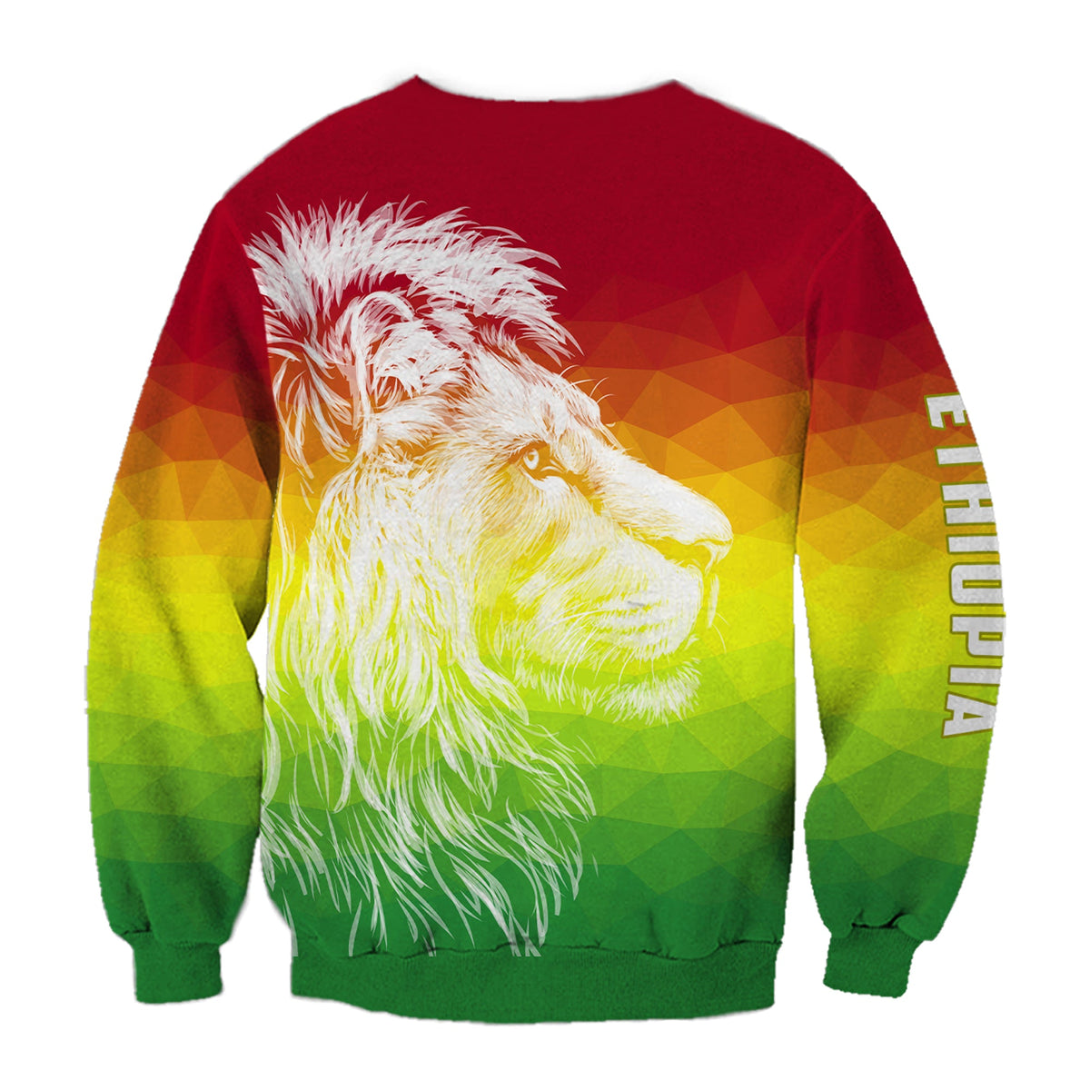 Ethiopia Sweatshirt Lion Ethiopian Style Flag LT13 - Wonder Print Shop