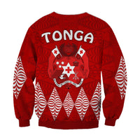 Tonga Warriors Sweatshirt Tongan Pattern Version Red LT13 - Wonder Print Shop
