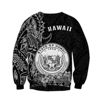 Hawaiian Polynesian Sweatshirt White Seal of Hawaii LT13 - Wonder Print Shop