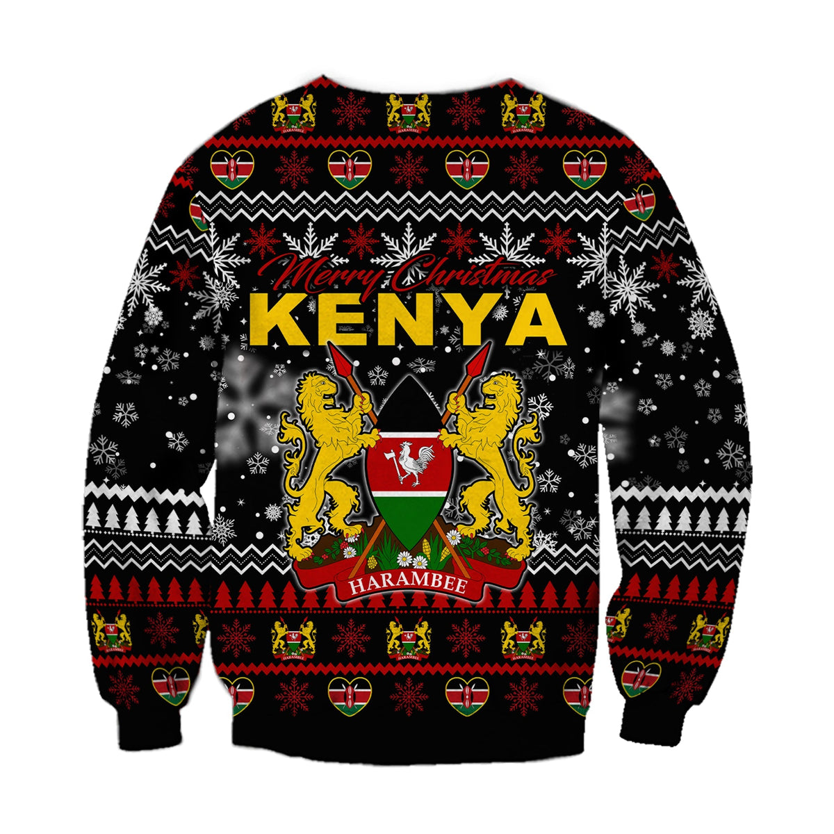 Kenya Christmas Sweatshirt Shield mix African Pattern LT13 - Wonder Print Shop