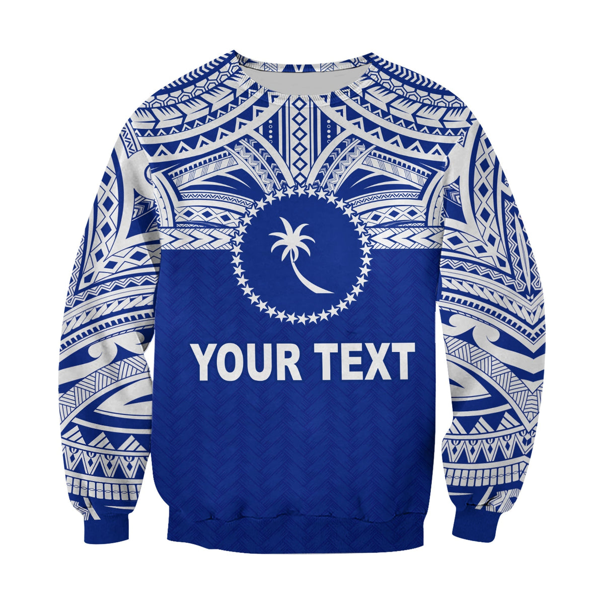 (Custom Personalised) Chuuk Flag Sweatshirt Micronesia Style Blue LT13 - Wonder Print Shop