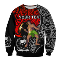 (Custom Personalised) Siva Samoa Sweatshirt Samoan Dance Mix Red Polynesian LT13 - Wonder Print Shop