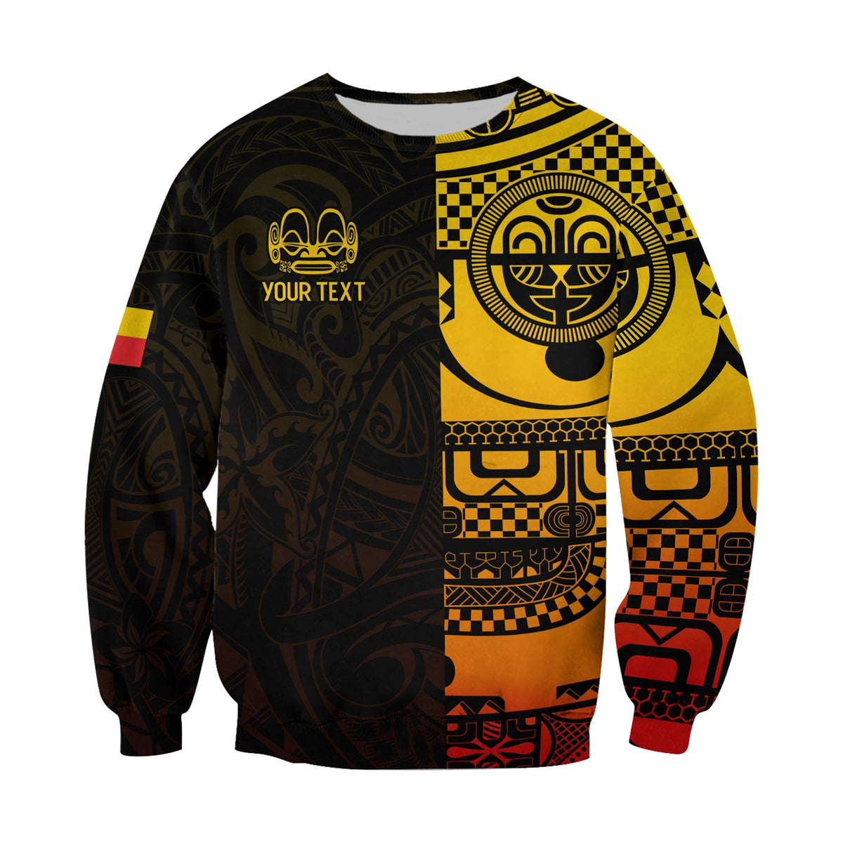 (Custom Personalised) Marquesas Islands Tiki Sweatshirt Gradient Marquesan Tattoo LT13 - Wonder Print Shop