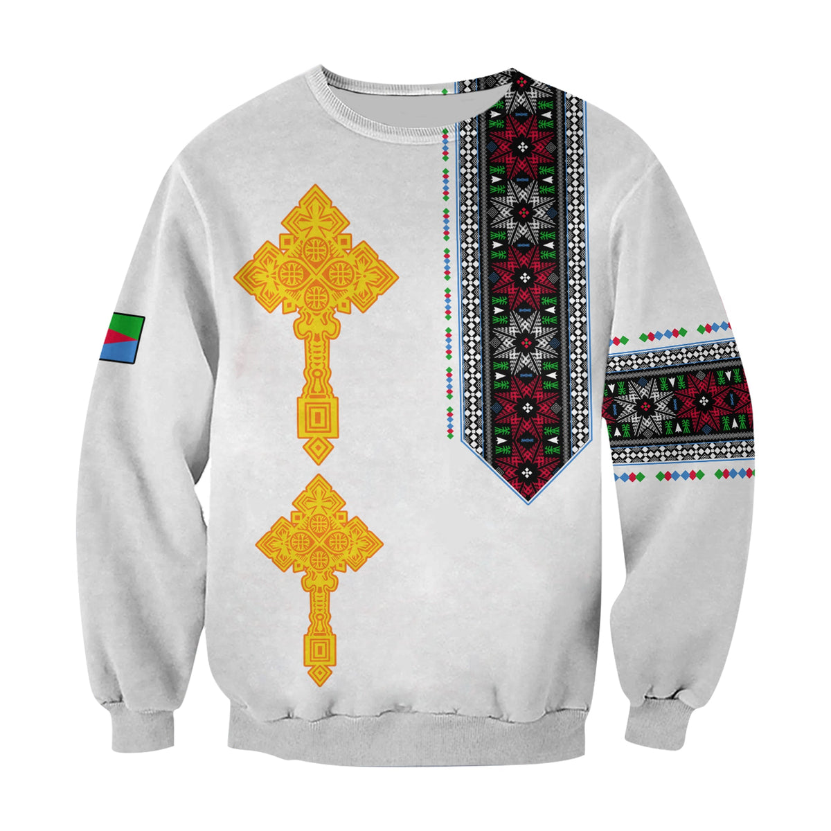 Eritrea Tibeb Sweatshirt Eritrean Cross Mix Flag LT13 - Wonder Print Shop