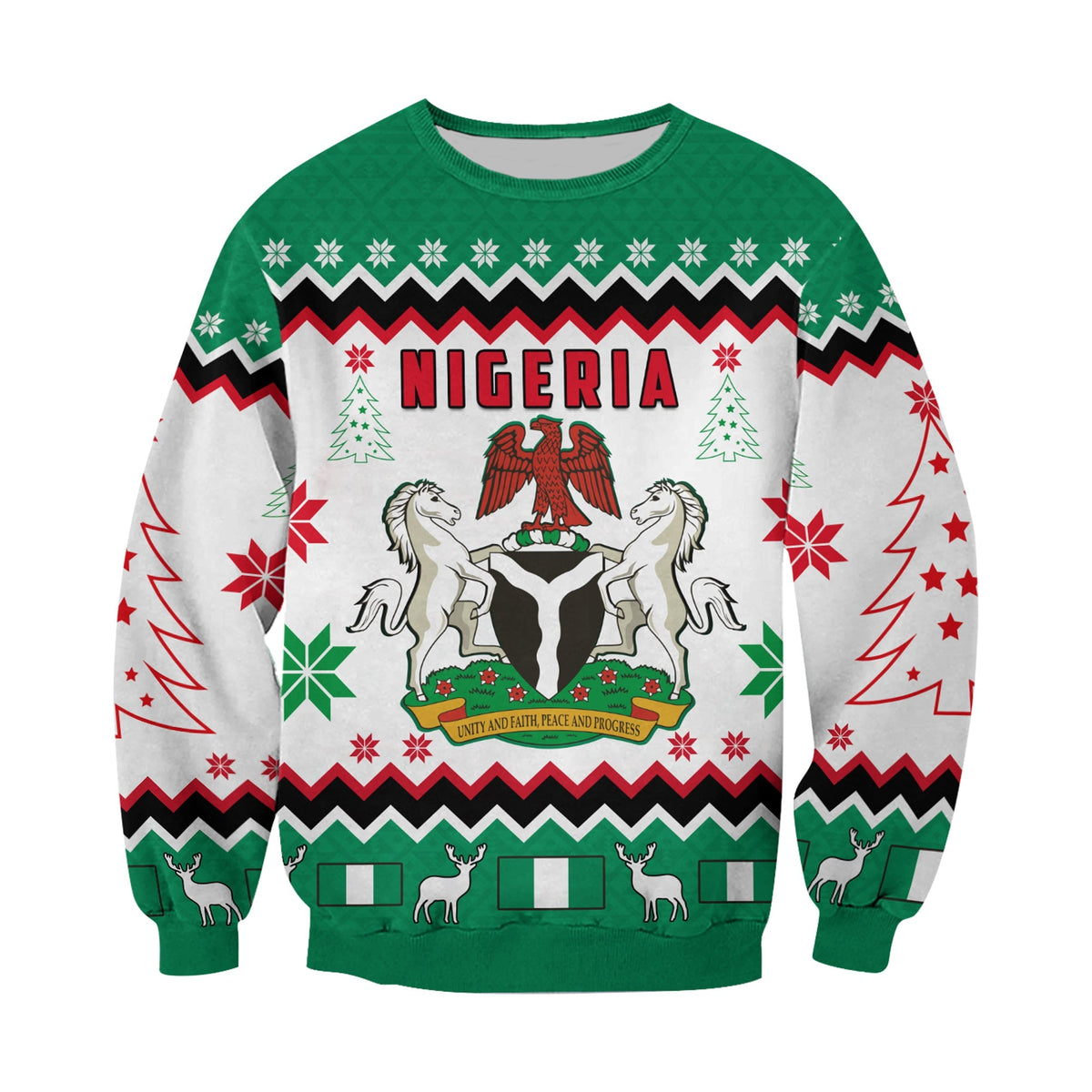Nigeria Christmas Sweatshirt African Pattern LT13 - Wonder Print Shop