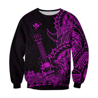Hawaii Polynesian Sweatshirt Ukulele Purple LT13 - Wonder Print Shop