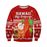 Mele Kalikimaka Sweatshirt Santa Claus Hawaii Christmas LT13 - Wonder Print Shop