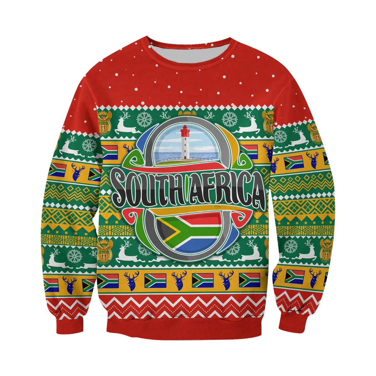 South Africa Christmas Sweatshirt African Springbok LT13 - Wonder Print Shop