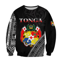 Tonga Sweatshirt Tongan Pattern Blithesome Version Black LT13 - Wonder Print Shop