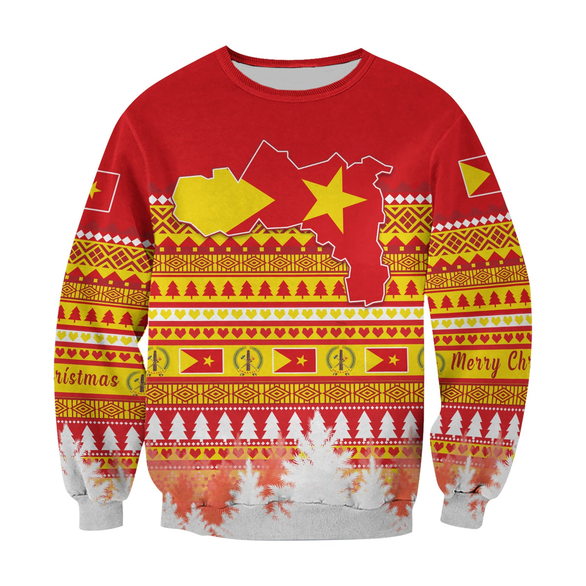 Tigray Sweatshirt Merry Christmas Mix African Pattern LT13 - Wonder Print Shop