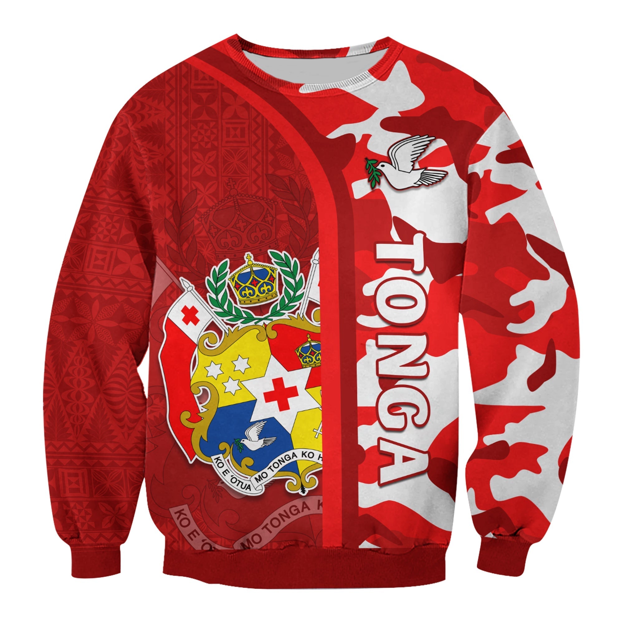Tonga Unique Sweatshirt Camouflage with Tongan Pattern LT13 - Wonder Print Shop