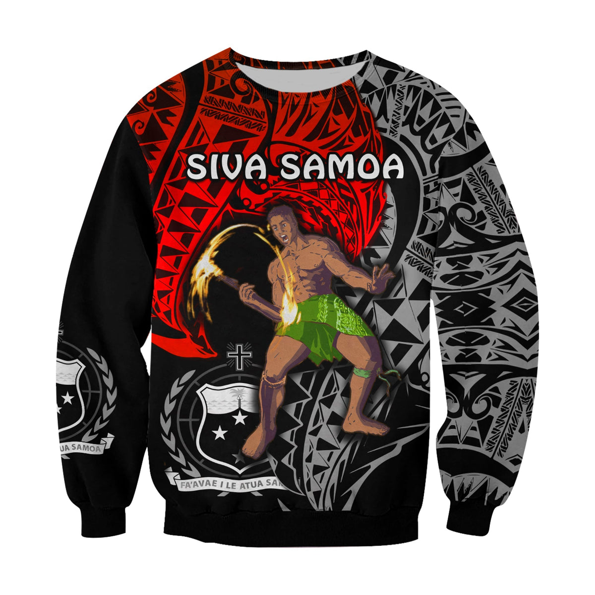 Siva Samoa Sweatshirt Samoan Dance Mix Red Polynesian LT13 - Wonder Print Shop