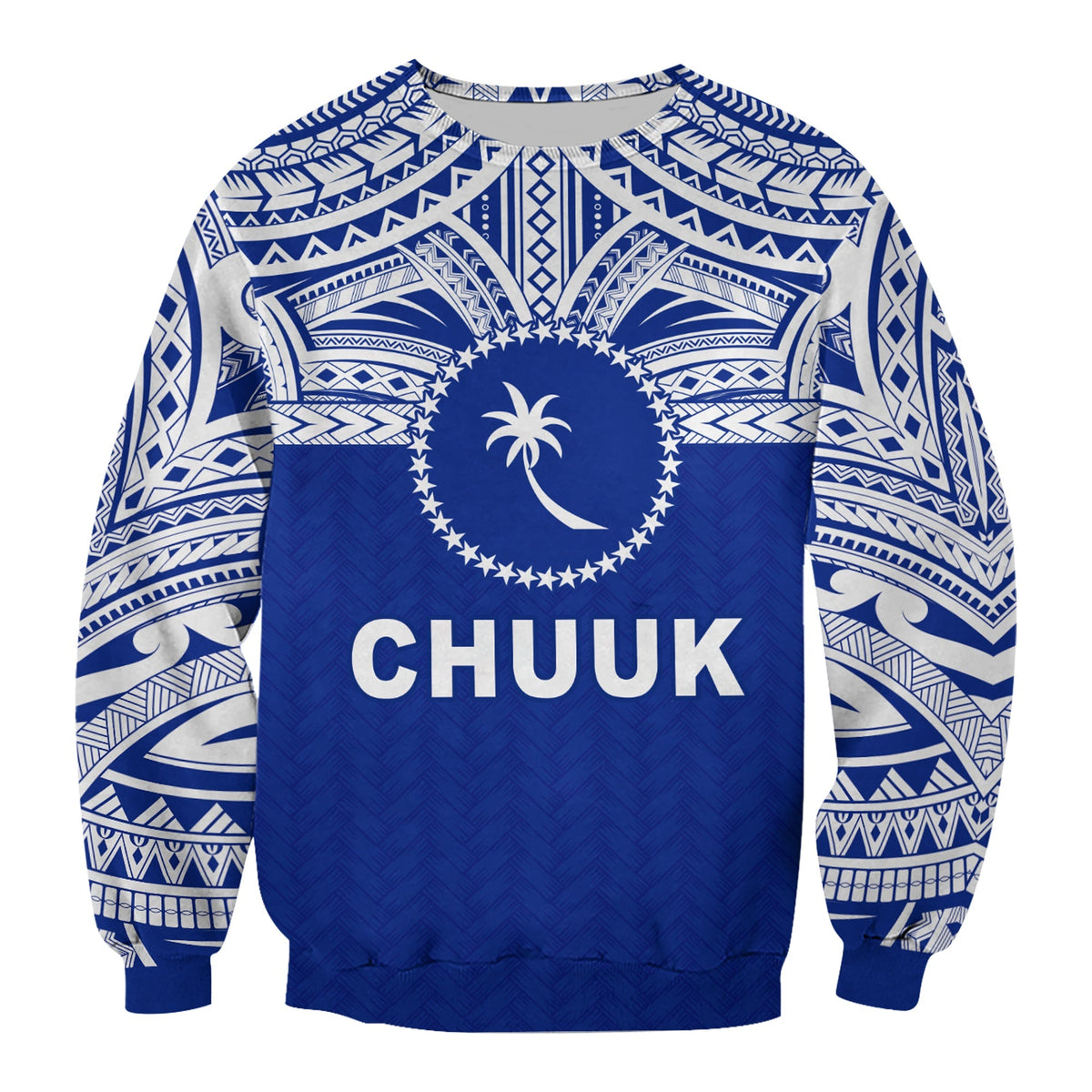 Chuuk Flag Sweatshirt Micronesia Style Blue LT13 - Wonder Print Shop