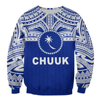 Chuuk Flag Sweatshirt Micronesia Style Blue LT13 - Wonder Print Shop
